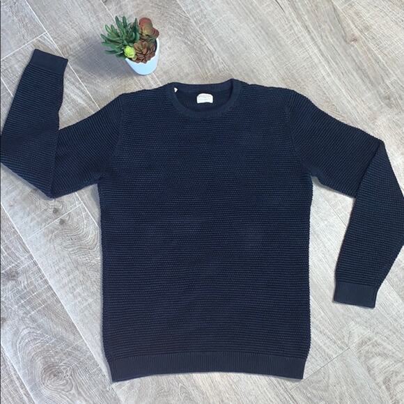 SELECTED HOMME INDIGO Men's Navy Crew Neck Sweater - Picture 2 of 8